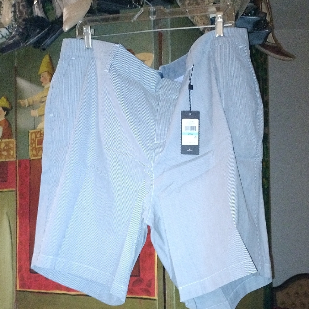 Women's  Tommy Hilfiger Hollywood Blue And White Pin Striped Shorts 20W NWT